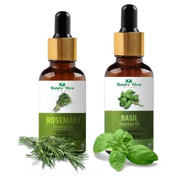 Nature Glow Herbal Set Of 2 Rosemary & Basil Essential Oils- 15ml Each-14