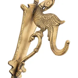 IndianShelf Goldtoned and Black Peacock Brass Wall Hooks-image-7