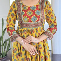 URMIR FASHION Women Ethnic Motifs Printed Tiered Kurta with Trousers & With Dupatta-picture-23