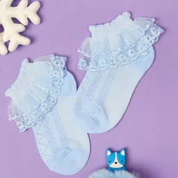 NESKA MODA Girls Frill Lace Ankle Length Socks-26