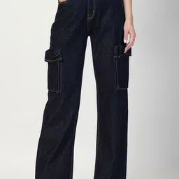 COSMIC TRIO Women Relaxed Straight Leg Loose Fit Cargos Trousers-image-82