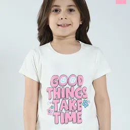 Monte Girls Pack Of 2 Typography Printed Round Neck T-shirt-image-85