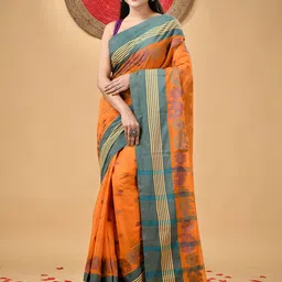 DESH BIDESH Women Floral Pure Cotton Taant Saree-image-68