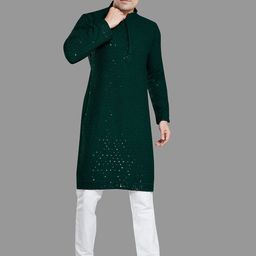 PulseIQ Men Embroidered Chikankari Kurta-image-80