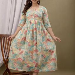 Vorcia Febtex Printed Flared Feeding Ethnic Dresses-image-26