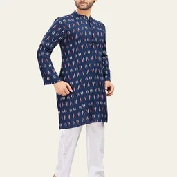 Studio Shringaar Men Geometric Printed Kurta image 2