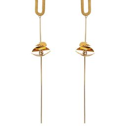 jooltara Gold-Plated Contemporary Shaped Drop Earrings-image-6