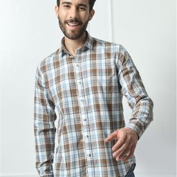 PEBCO Men Classic Slim Fit Tartan Checks Opaque Checked Casual Shirt-image-64