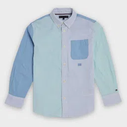 Tommy Hilfiger Boys Vertical Striped Button-Down Collar Cotton Casual Shirt-picture-3