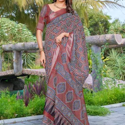 Anouk Floral Printed Saree-picture-13