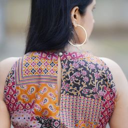 KALINI Geometric Printed Round Neck A-Line Kurta With Palazzos image 5