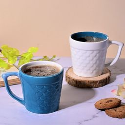Storepedia Blue & White Solid Ceramic Matte Cups Set of Cups and Mugs-13