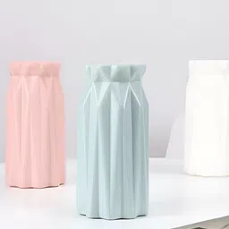 DecorTwist Sky Blue Plastic Flower Vases for Home Decor (Pack of 2)-picture-31