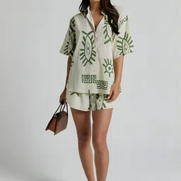 HERE&NOW Women Printed Regular Top with Trousers-picture-44