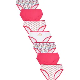 Charm n Cherish Pack Of 7 Girls Printed 100% Cotton Basic Briefs GWBRO83-image-27