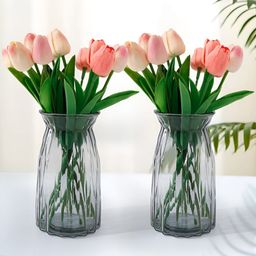 The Better Home Grey 2 Pieces Glass Vases-43