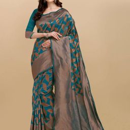 MUSKAN CREATION Woven Design Zari Kanjeevaram Saree-image-32