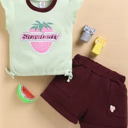 I LOVE MOM Girls Green Clothing Set-37