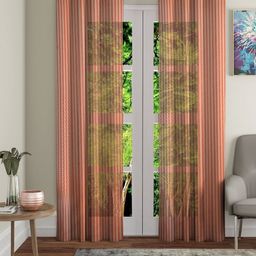 BELLA TRUE Orange & White 2 Pieces Geometric Printed Long Door Curtains-image-28