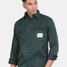 Blu MNKY Men Smart Slim Fit Self Design Casual Shirt-image-18
