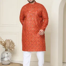 SOJANYA PLUS Men Ethnic Motifs Printed Regular Kurta with Pyjamas image 1