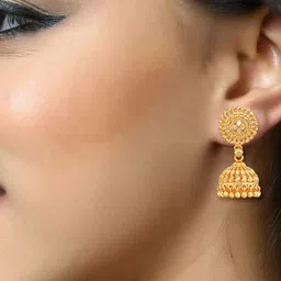 DIVASTRI Gold-Plated Dome Shaped Jhumkas-45