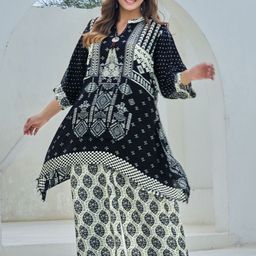 Kaftanize Printed & embellished Tunic With Palazzo Co-Ords-image-79