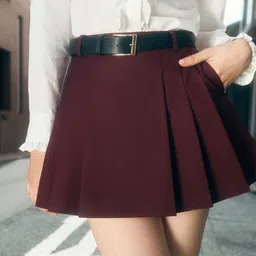 LULU & SKY Pleated A-line Mini Skirt-image-1