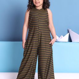 Baawri Girl Checked Basic Jumpsuit-49