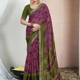 KALINI Bandhani Zari Pure Chiffon Bandhani Saree-picture-56
