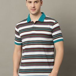 GET GOLF Men Striped Polo Collar Cotton T-shirt-image-89