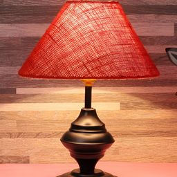 BrightDaisy Red & Black Frustum Shaped Table Lamp-21