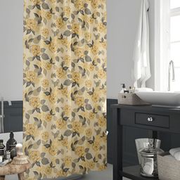 ArtzFolio Beige & Grey Printed Waterproof Shower Curtains-image-93