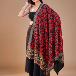 SWI Stylish Women Floral Embroidered Shawl-image-45