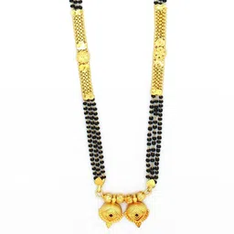 SONI JEWELLERY Gold-Plated Brass Artificial Stones & Beads Mangalsutra-picture-22