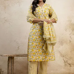 Anouk Rustic Women Ethnic Motifs Printed Regular Pure Cotton Kurta with Dhoti Pants & With Dupatta-42