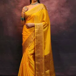 SANJANA SILK Zari Silk Blend Kanjeevaram Saree-image-47