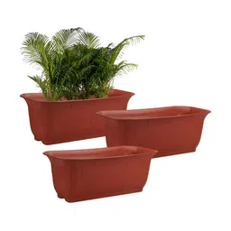 GARDEN'S NEED Window Brown 3 Pieces Textured Planters-20