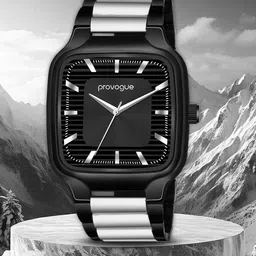 Provogue Men Brass Square Dial & Stainless Steel Analogue Watch PR-GSQ030-BLK-CH-image-20