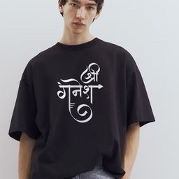 MaverIQ Men Typography Printed Round Neck Cotton Oversized T-shirt-picture-4