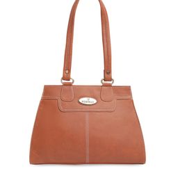 Fostelo Tan PU Structured Shoulder Bag with Tasselled image 5