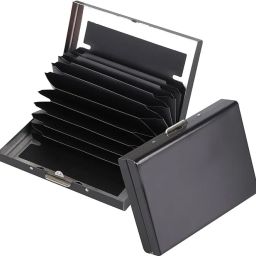 Black RFID Blocking Metal ATM/Credit/Debit For Man & Woman Slots 10 Card Holder-1