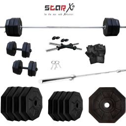 20 kg 20Kg Hexa Share PVC Weight with 5Ft Rod Home Gym Combo-image-15
