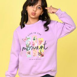 NUSYL Girls Floral Printed Oversized Sweatshirt-image-62