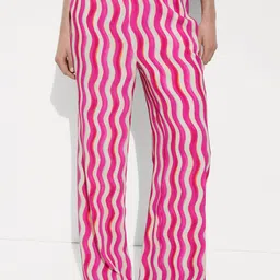 MANGO Women Striped Wide-Leg Trousers-image-64
