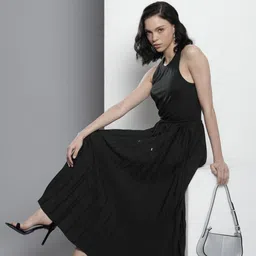 Tommy Hilfiger Solid Pleated A-Line Midi Dress-image-31