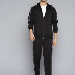 Alcis Men Black Solid Tracksuit with Side Detail-image-10
