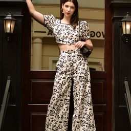 BLANC9 Floral Printed Top With Palazzo Co-Ords-image-12