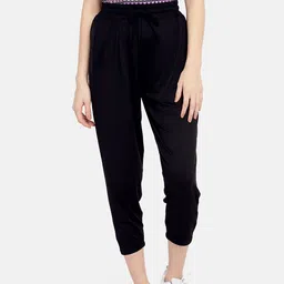 Tuna London Women Black High Rise Velvet Track Pants-picture-20