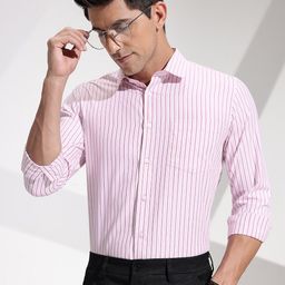 encore by INVICTUS Opaque Striped Formal Shirt-image-19